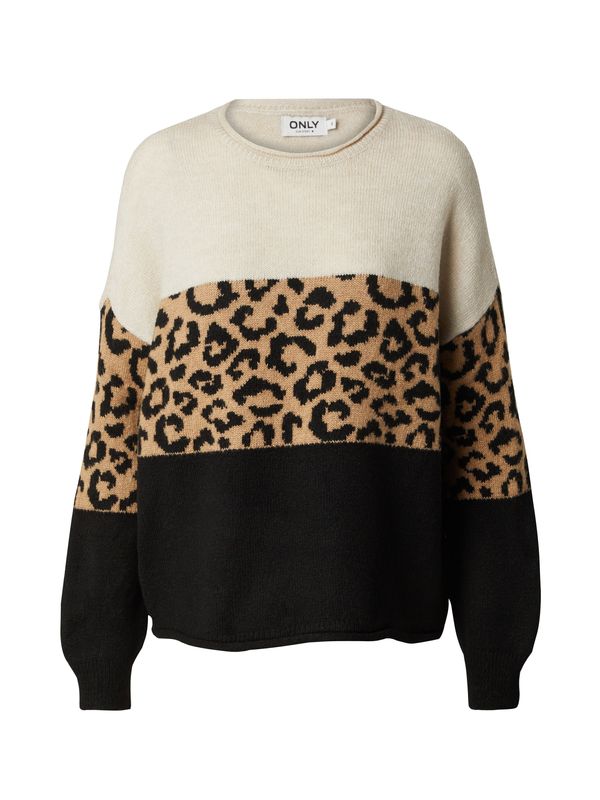 ONLY ONLY Pulover 'JADE'  bež / pijesak / crna