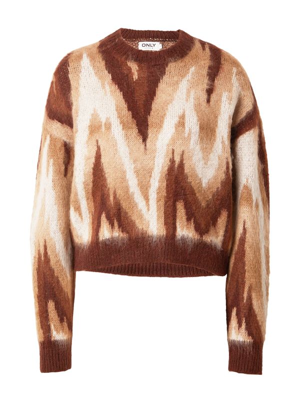 ONLY ONLY Pulover 'LOTTIE'  bež / smeđa / bijela