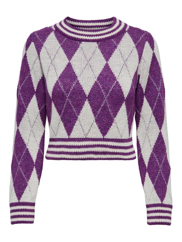 ONLY ONLY Pulover 'MUSE'  tamno ljubičasta / srebro / bijela