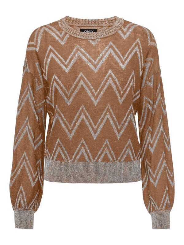 ONLY ONLY Pulover 'NICOLE'  smeđa / srebro