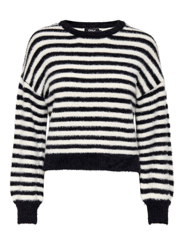 ONLY ONLY Pulover 'Piumo'  crna / bijela