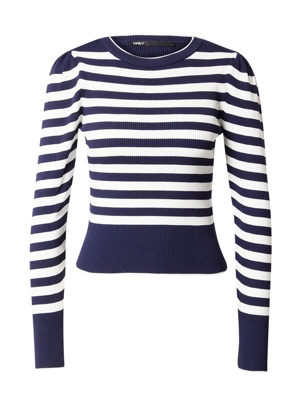 ONLY ONLY Pulover  tamno plava / bijela