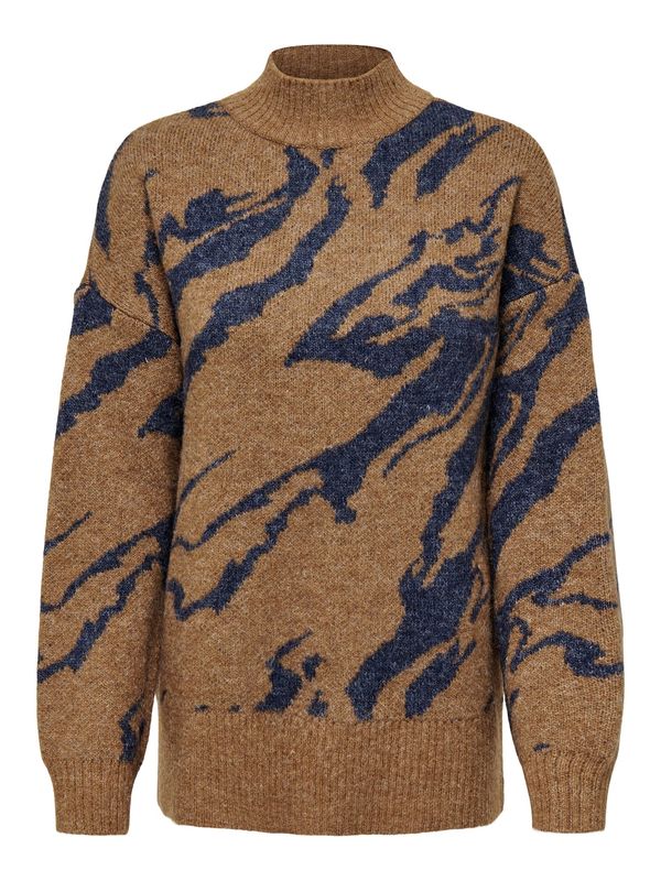 ONLY ONLY Pulover 'TANYA'  morsko plava / smeđa melange