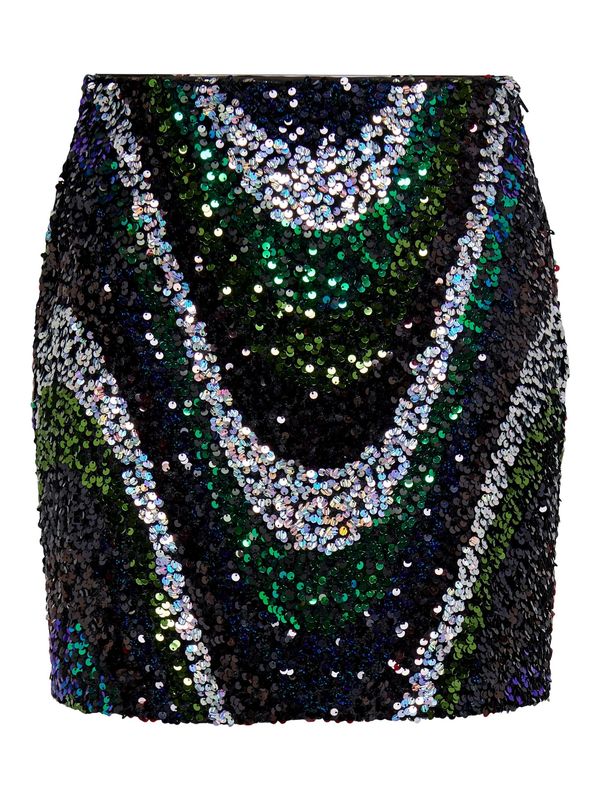 ONLY ONLY Suknja 'SOFIE'  zelena / crna / srebro