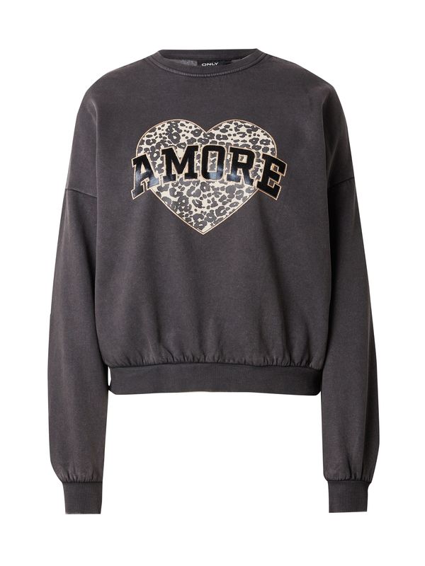 ONLY ONLY Sweater majica  bež / tamo siva / crna