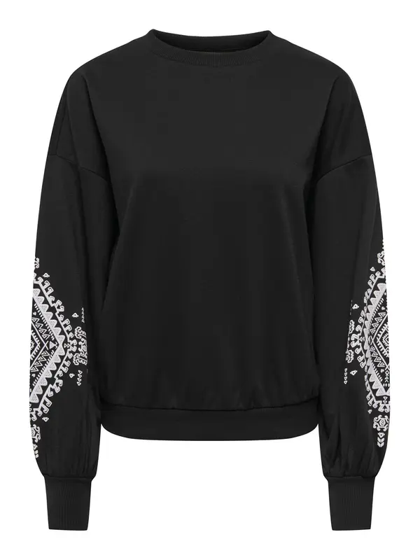 ONLY ONLY Sweater majica 'Brooke'  crna / bijela