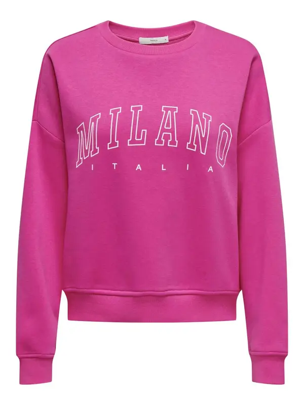 ONLY ONLY Sweater majica  crvena ljubičasta / bijela