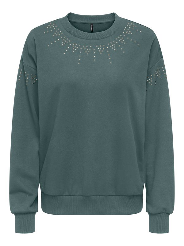 ONLY ONLY Sweater majica  kraljevski zelena / srebro