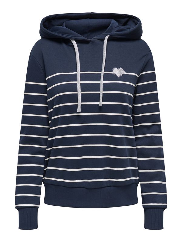 ONLY ONLY Sweater majica  mornarsko plava / srebro / bijela