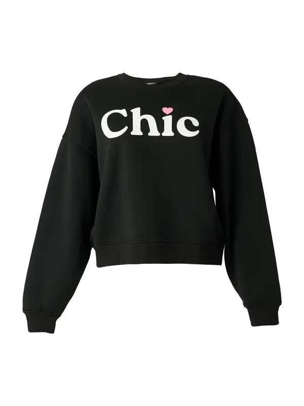 ONLY ONLY Sweater majica 'ONLBEST'  prljavo roza / crna / bijela