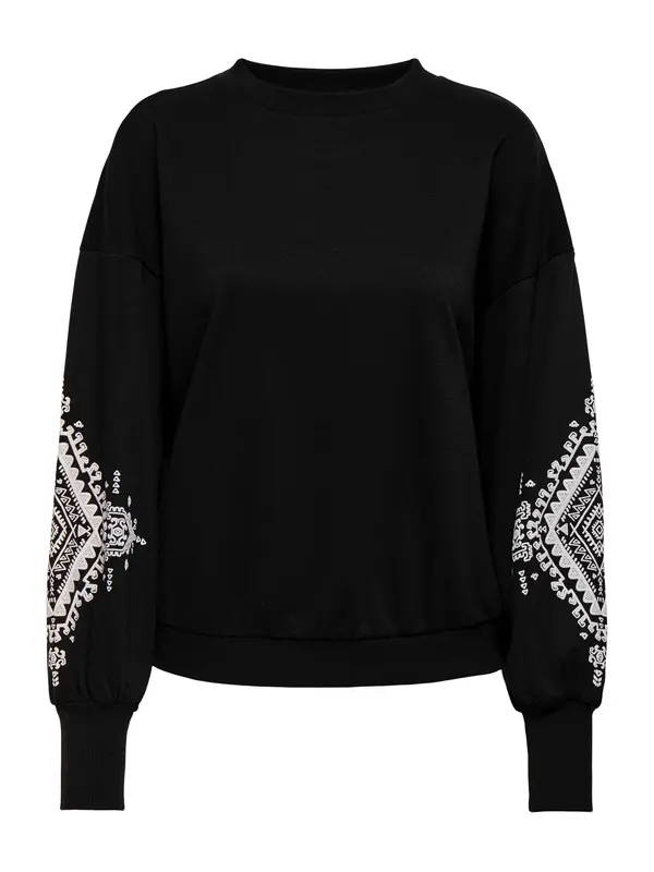 ONLY ONLY Sweater majica 'ONLBroke'  crna / bijela
