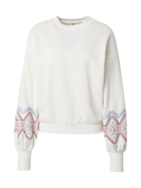 ONLY ONLY Sweater majica 'ONLBROOKE'  golublje plava / tamno crvena / crna / bijela