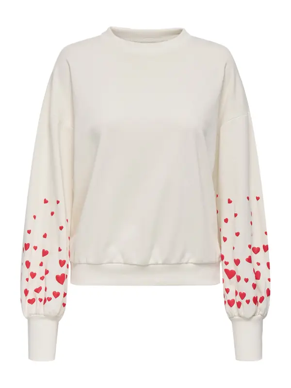 ONLY ONLY Sweater majica 'ONLBrooke'  jarko crvena / bijela