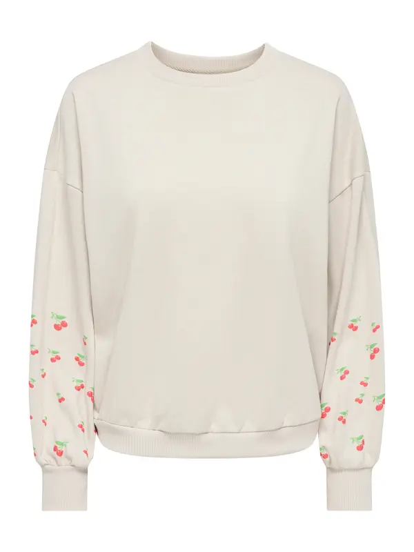 ONLY ONLY Sweater majica 'ONLBrooke'  kameno siva / svijetlozelena / jarko crvena