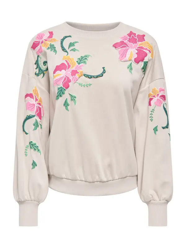 ONLY ONLY Sweater majica 'ONLBrooke'  narančasto žuta / kameno siva / kraljevski zelena / svijetloroza
