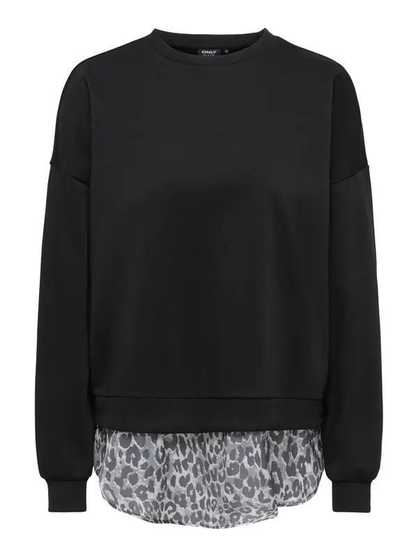 ONLY ONLY Sweater majica 'ONLBROOKE'  siva / crna