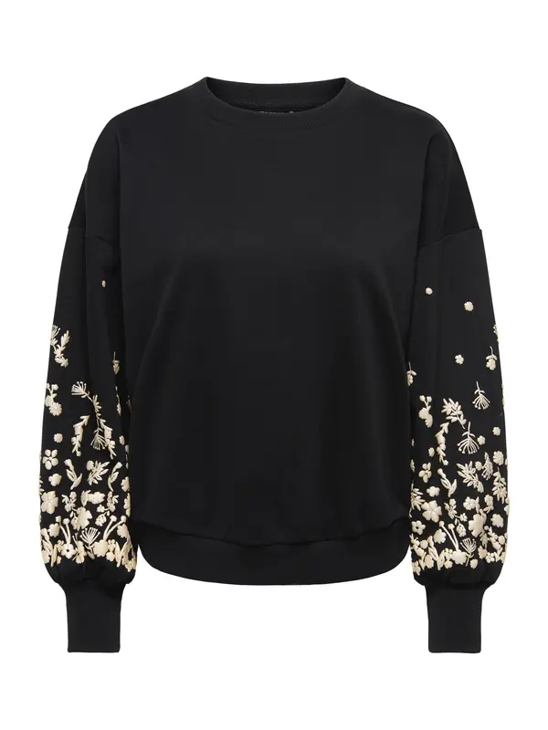 ONLY ONLY Sweater majica 'ONLBROOKE'  sivkasto bež / crna