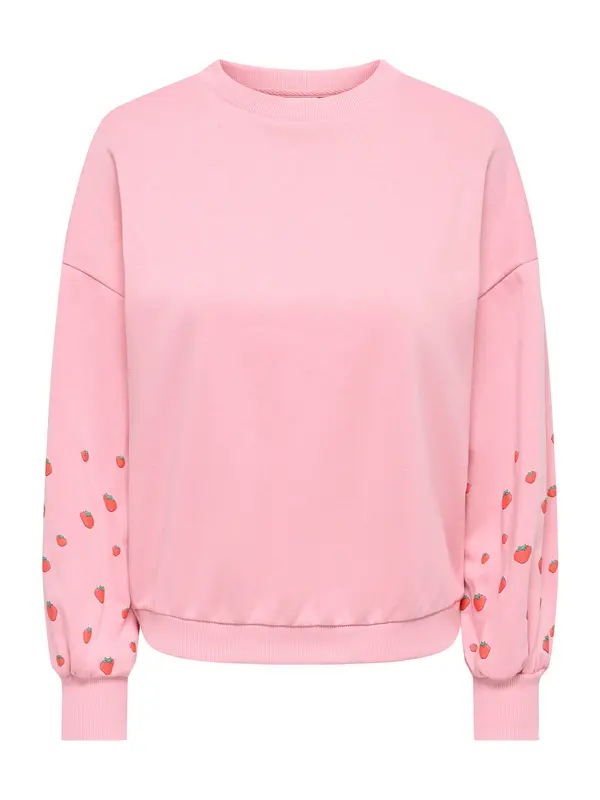 ONLY ONLY Sweater majica 'ONLBrooke'  smaragdno zelena / svijetloroza / krvavo crvena