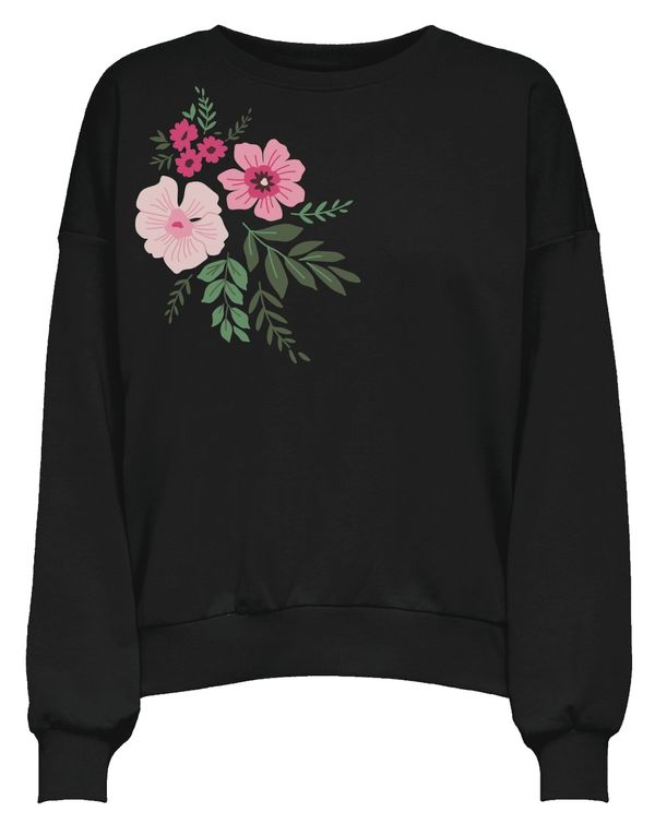 ONLY ONLY Sweater majica 'ONLBROOKE'  zelena / roza / roza / crna