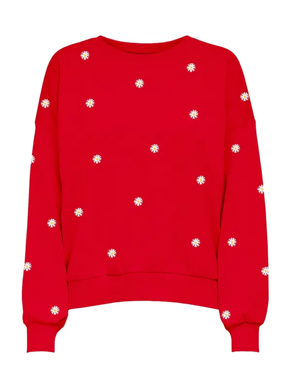 ONLY ONLY Sweater majica 'ONLBrooke'  žuta / crvena / bijela