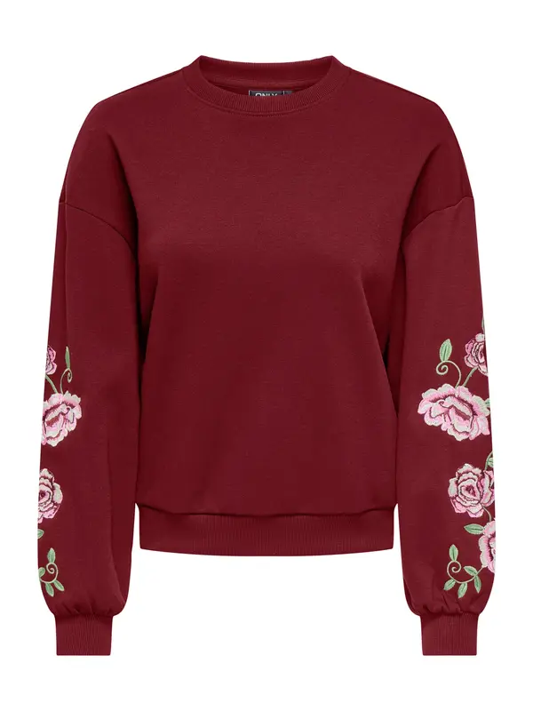 ONLY ONLY Sweater majica 'ONLBROOKLYN'  pastelno zelena / roza / boja vina