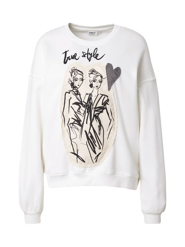 ONLY ONLY Sweater majica 'ONLCOLLIE'  siva / crna / bijela / vuneno bijela