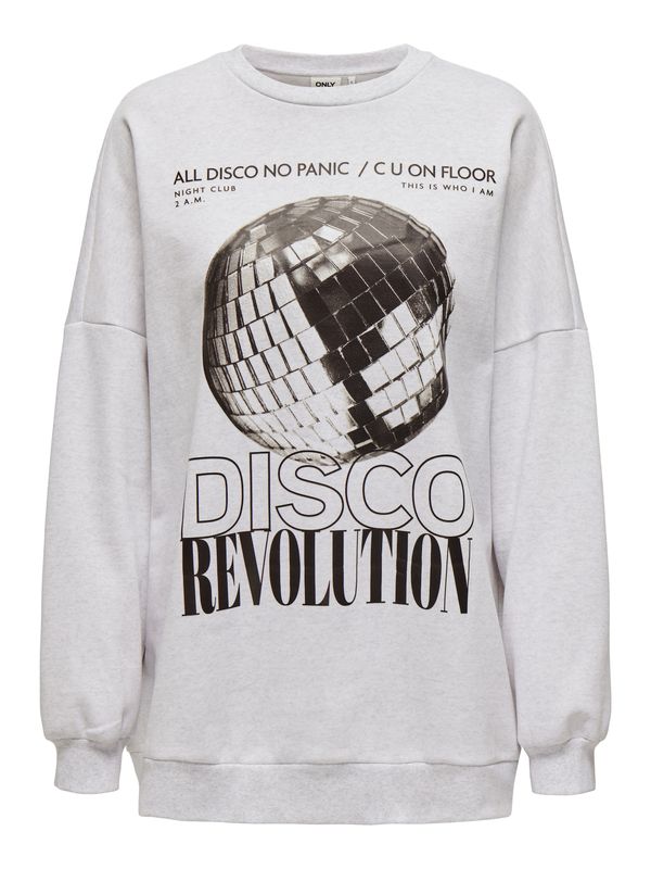 ONLY ONLY Sweater majica 'ONLDAZE'  svijetlosiva / crna