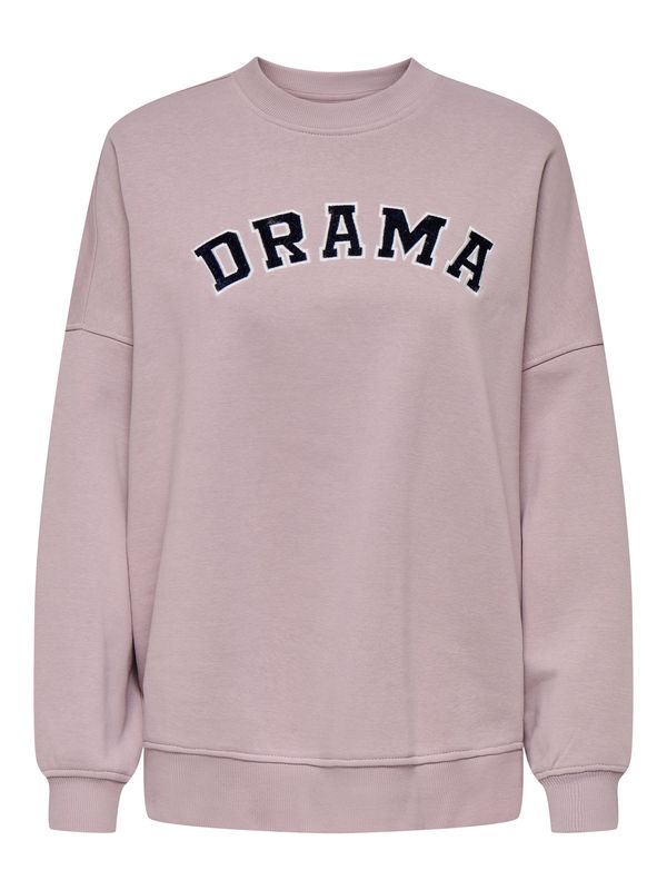 ONLY ONLY Sweater majica 'ONLKAITLYN'  sivkasto ljubičasta (mauve) / crna / bijela
