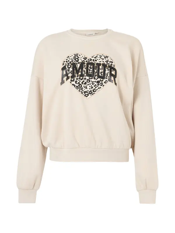 ONLY ONLY Sweater majica 'ONLLAUREN'  boja pijeska / zlatna / crna