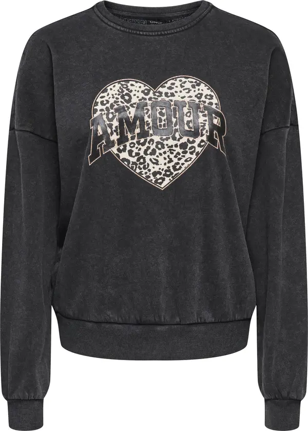 ONLY ONLY Sweater majica 'ONLLauren'  ecru/prljavo bijela / zlatna / crna