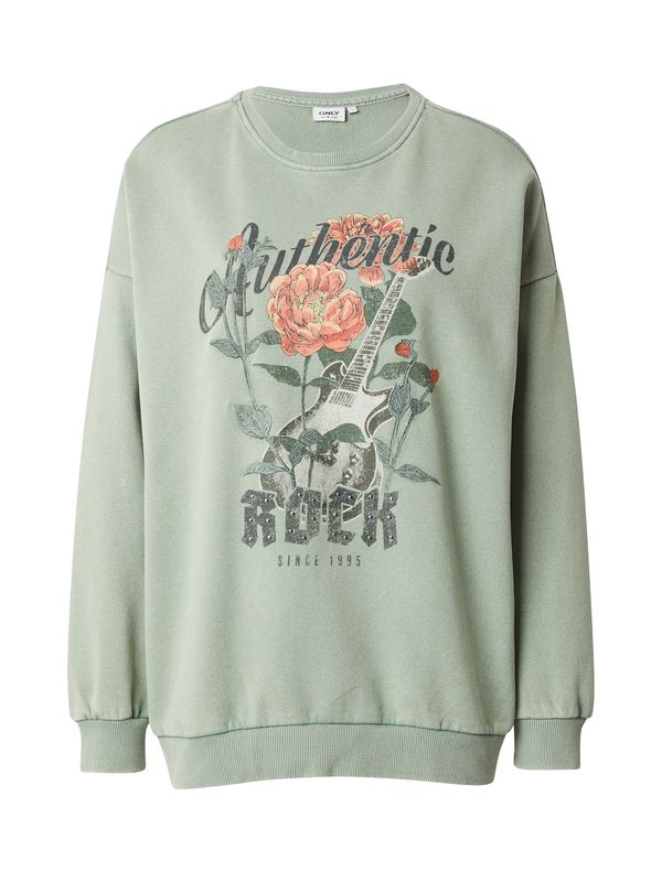 ONLY ONLY Sweater majica 'ONLLucinda'  grafit siva / pastelno zelena / tamno zelena / koraljna