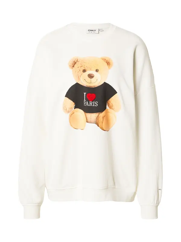 ONLY ONLY Sweater majica  pijesak / crvena / crna / bijela