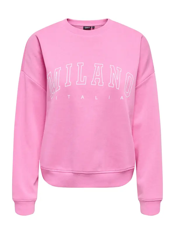 ONLY ONLY Sweater majica  roza / bijela