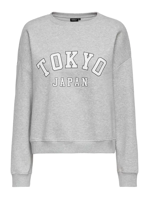 ONLY ONLY Sweater majica  siva / crna / bijela