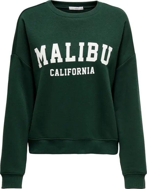 ONLY ONLY Sweater majica  tamno zelena / bijela