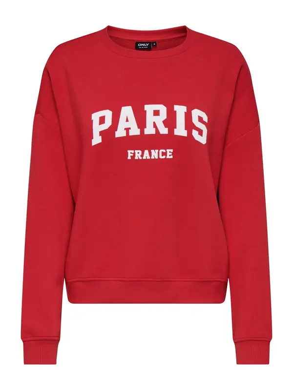 ONLY ONLY Sweater majica  vatreno crvena / bijela
