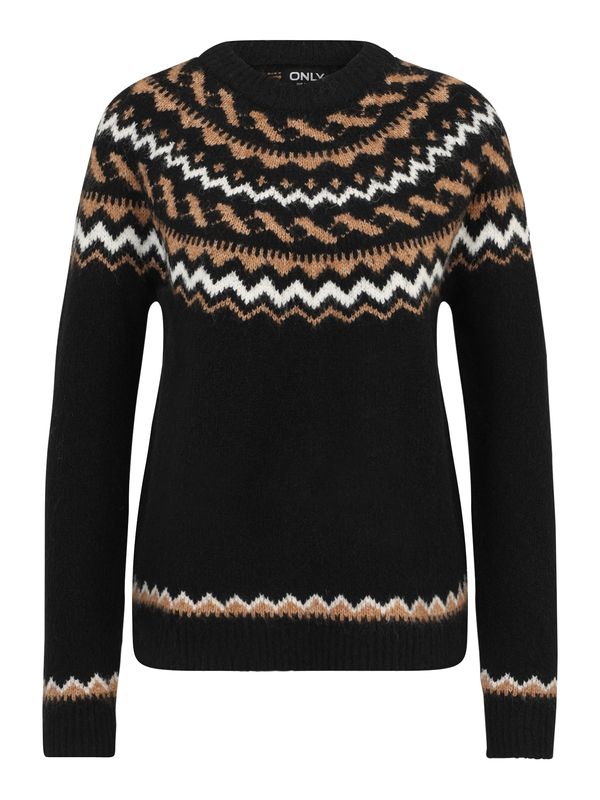 Only Tall Only Tall Pulover 'ONLISLE'  svijetlosmeđa / crna / bijela