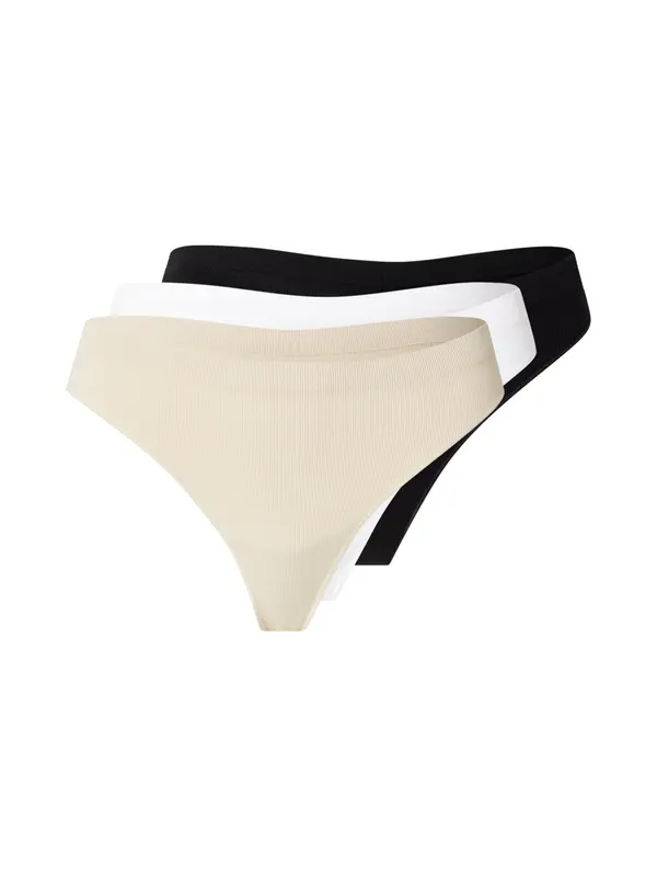ONLY ONLY Tanga gaćice 'ONLVICKY'  bež / crna / bijela