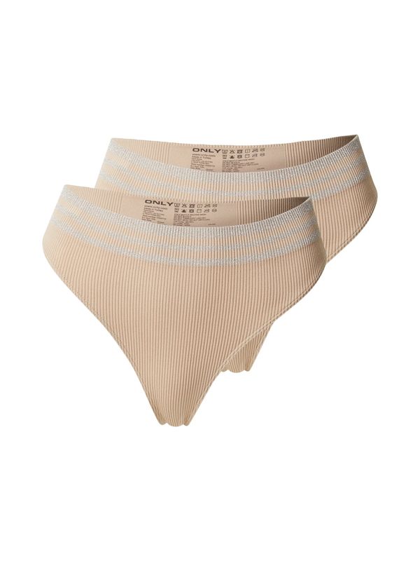 ONLY ONLY Tanga gaćice 'ONLVICKY'  svijetlobež / srebro