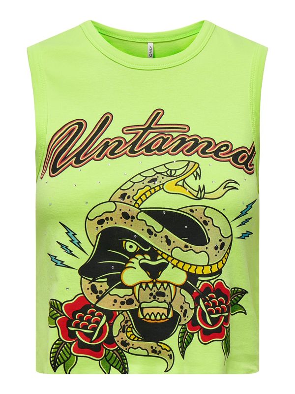 ONLY ONLY Top 'HANNA'  svijetlosmeđa / neonsko zelena / crvena / crna