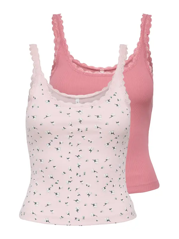 ONLY ONLY Top 'ONLFENJA'  tamno zelena / prljavo roza / pastelno roza / bijela