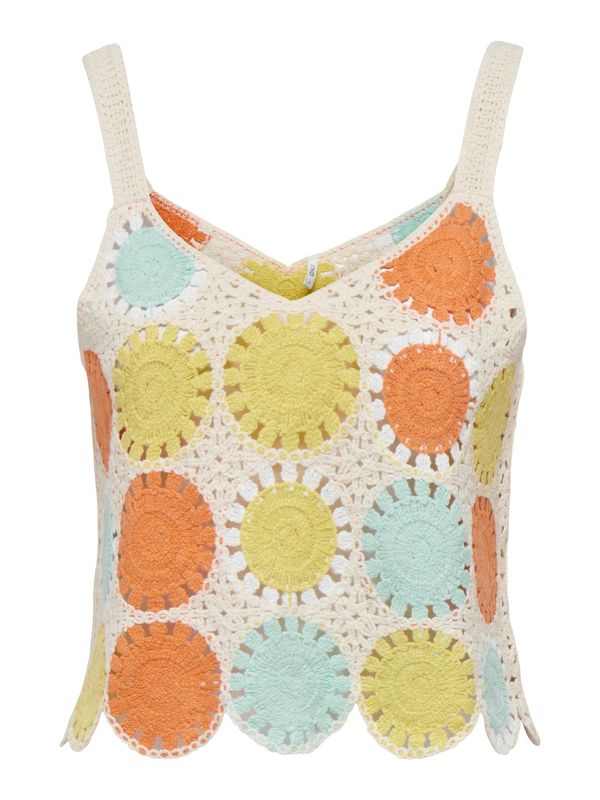 ONLY ONLY Top s naramenicama 'Yvonne'  svijetlobež / tirkiz / žuta / narančasta