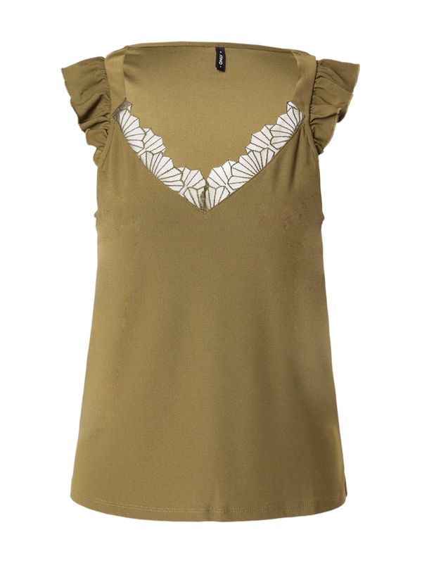 ONLY ONLY Top 'SILJA'  maslinasta / bijela