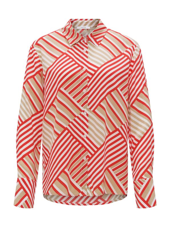 OPUS OPUS Bluza 'Filona'  bež / crvena / bijela