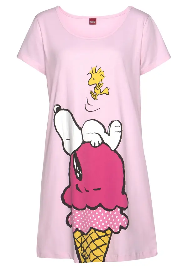 PEANUTS PEANUTS Spavaćica košulja  žuta / rosé / tamno roza / bijela