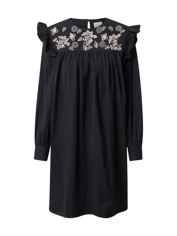 People Tree People Tree Košulja haljina 'Nilima'  crna / vuneno bijela