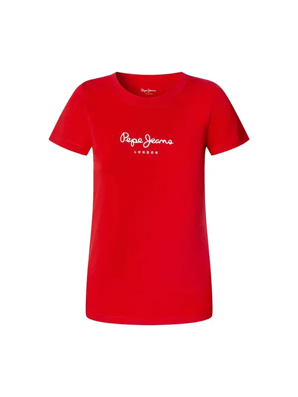 Pepe Jeans Pepe Jeans Majica 'New Virginia'  crvena / bijela