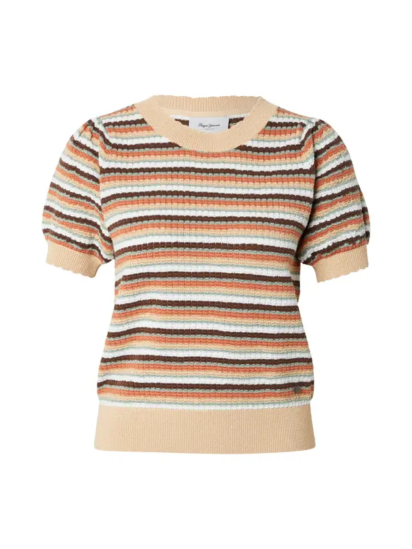 Pepe Jeans Pepe Jeans Pulover 'Kamia'  bež / tamno smeđa / pastelno zelena / bijela