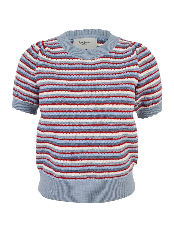 Pepe Jeans Pepe Jeans Pulover 'Kamia'  opal / golublje plava / tamno crvena / bijela