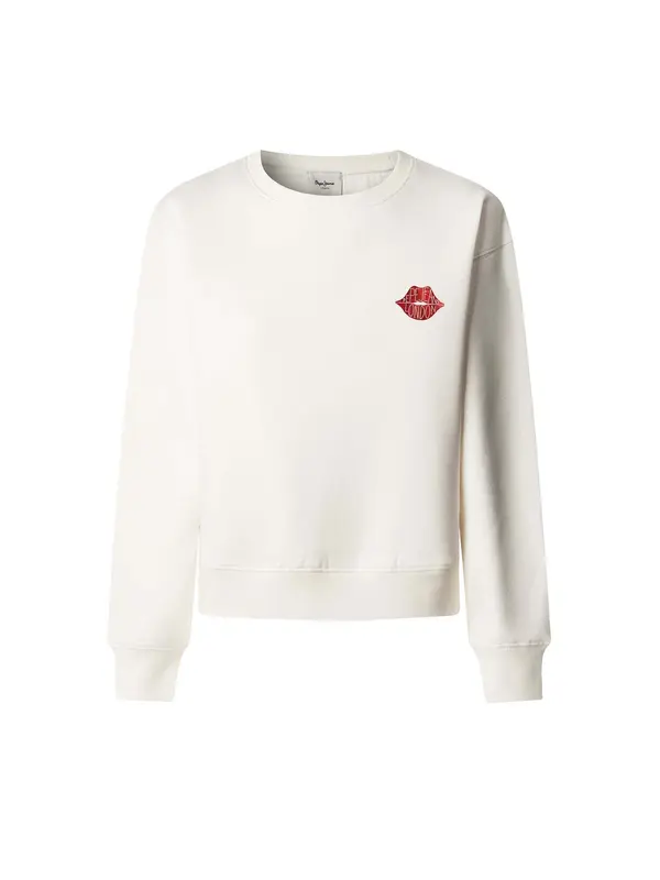 Pepe Jeans Pepe Jeans Sweater majica 'Letha'  burgund / vuneno bijela